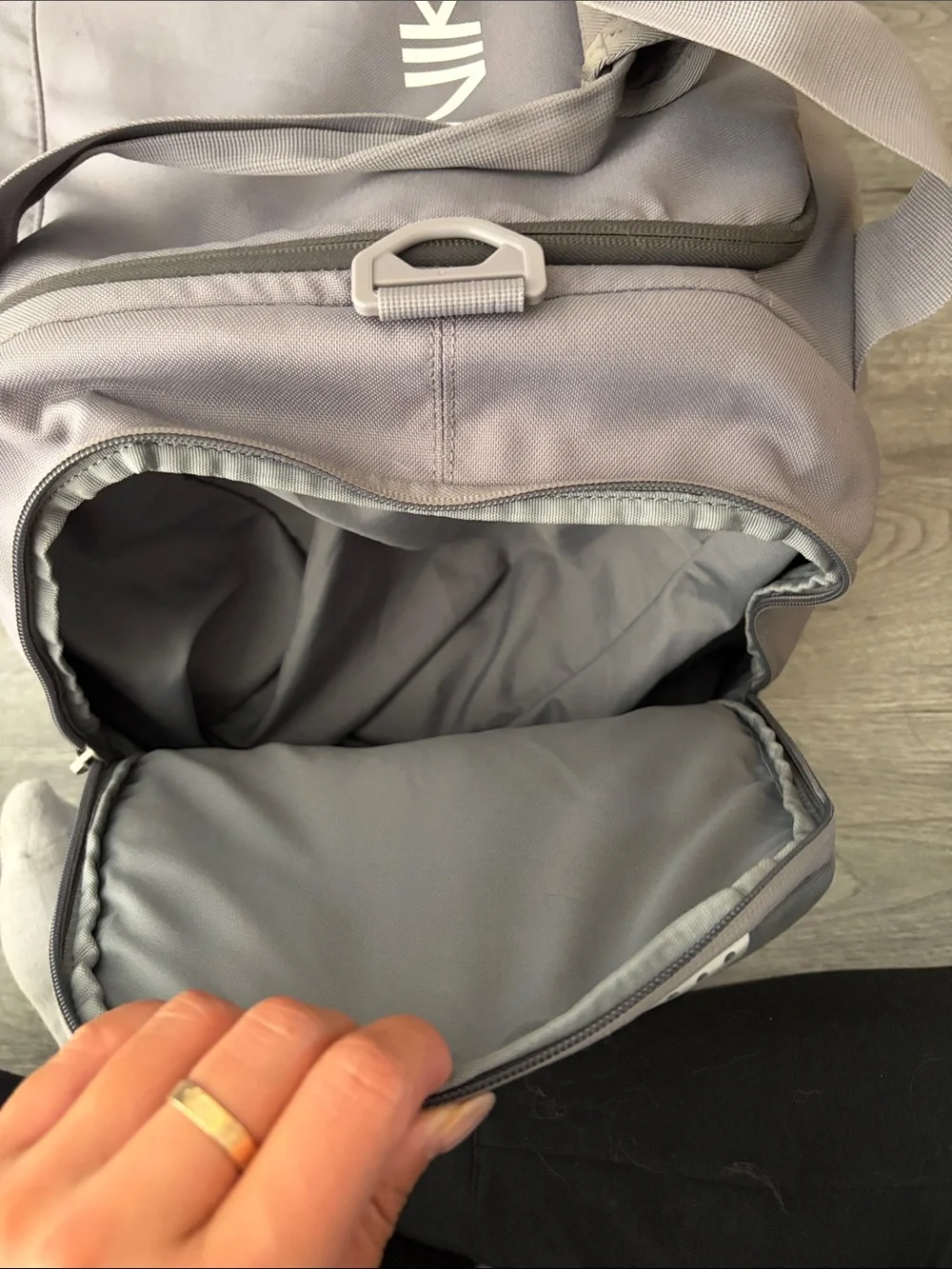 Nike Gray Duffel Bag with Orange Longhorn Accent